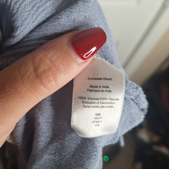 Coldwater Creek Blue Blouse with Embroidery Size Large - Picture 7 of 7